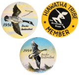 Lot Of 3 Pin Backs Ducks Unlimited & Hiawatha Tribe