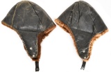 Lot Of 2 WW2 Japanese Leather Pilot Helmets