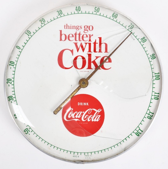 Things go better with Coke w/logo Round Thermometer