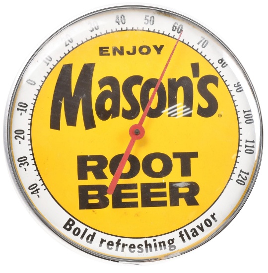 Enjoy Mason's Root Beer Round Thermometer