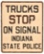 Indiana State Police Truck Stop Metal Sign w/Red Jewels