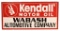 Kendall Motor Oil Wabash Auto Company Metal Sign