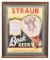Straub Bock Beer Lithograph Framed Print