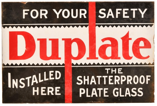 For Your Safety Duplate Plate Porcelain Sign