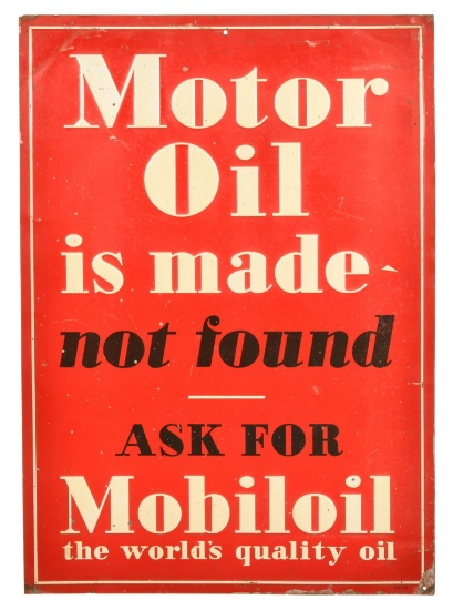 Ask for Mobiloil "the quality oil" Metal Sign