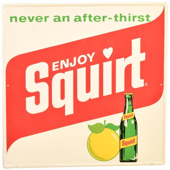 Enjoy Squirt w/Bottle "never an after-thirst" Metal Sign