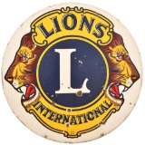 Lion International Porcelain Sign