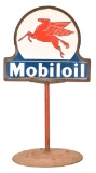 Mobiloil w/Pegasus Keyhole Porcelain Curb Sign