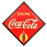 Drink Coca-Cola w/bottle Metal Sign