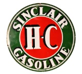 Sinclair H-C Gasoline Porcelain Identification Sign