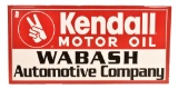 Kendall Motor Oil Wabash Auto Company Metal Sign