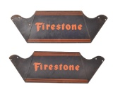 Pair of Firestone Metal Tire Stands Unfolded