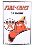 Texaco (white-T) Fire-Chief Porcelain Sign