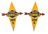 2-Blue Sunoco 200X Porcelain Sign