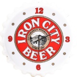 Iron City Beer Lighted Plastic Bottle Cap Clock