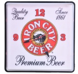 Iron City Premium Beer Light Plastic Clock