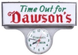 Time Out for Dawson's Ale & Beer Lighted Clock