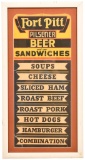 Port Pitt Beer and Sandwiches Menu Board