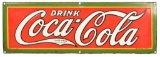 Drink Coca-Cola w/trademark in tail Porcelain Sign