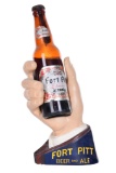 Fort Pitt Beer & Ale Chalkware Hand Holding a Bottle of Beer