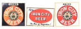 3-Different Iron City Beer Metal Sign
