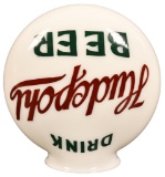 Drink Hudepohl Beer OPB Milk Glass Canopy Globe