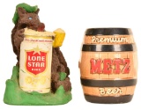 Metz Beer Ceramic Bank & Lone Star Statue