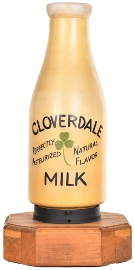 Clovedale Milk Light Up Glass Advertising Display Bottle