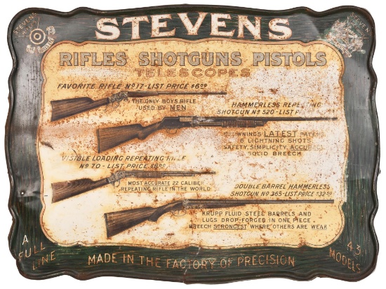 Stevens Rifles Shotguns Tin Sign