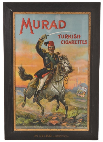 Murad Turkish Cigarettes Sign in Original Frame
