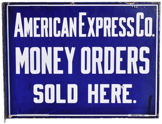 American Express CO. Money Orders Sold Here Porcelain Sign