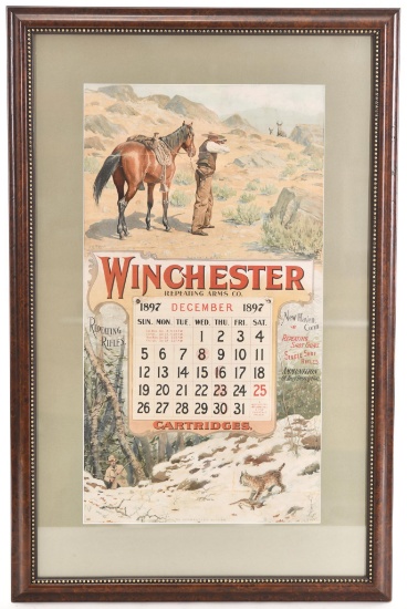 1897 Winchester Calendar w/Hunting Scene