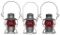 3-Railroad Lanterns with Red Globes Not Marked