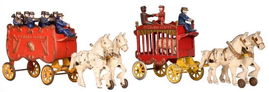 Hubley Cast Iron Overland Circus Band & Polar Bear Wagon