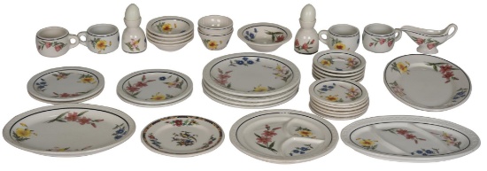 Southern Pacific RR "Wild Flowers w/Silver Dinner Ware 40 Pieces