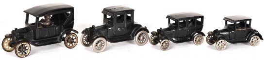 4-Ford Cast Iron Arcade Cars