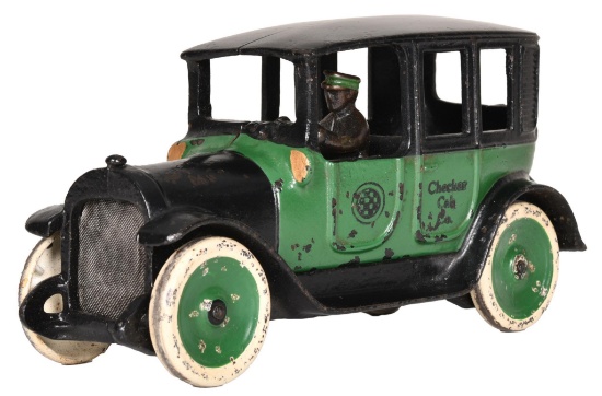 Arcade Cast Iron "Checker Cab" Round Top Taxi
