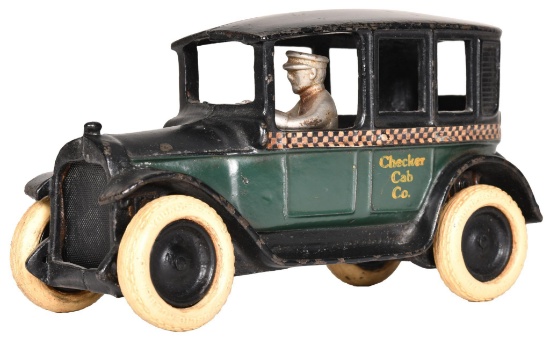 Arcade Cast Iron "Checker Cab" Round Top Taxi