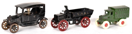 Arcade Ford Touring, Hubley Coal & Railway Express Trucks