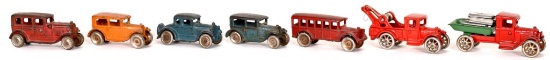 7-Different Arcade Cast Iron Vehicles