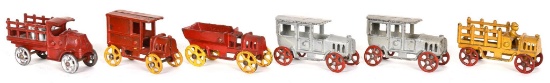 6-Hubley Cast Iron Trucks & Vehicles