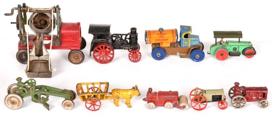 Box lot of Cast Iron Toys