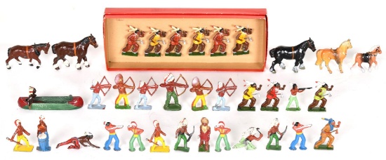 30+ Lead Indians & Horse Toy Figurines