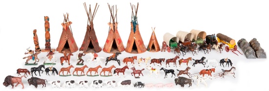 Large Lot of Lead & Metal Cowboys- Indians w/more