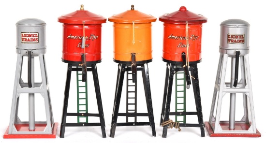 2-Lionel Water Towers & 3-American Flyer