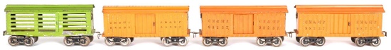 4-Lionel Standard Gauge Box Cars 2-98237, 54087