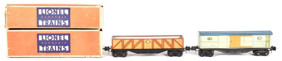 Lionel O Gauge Cars NIB #1717 Gondola, #1719 Box Car,