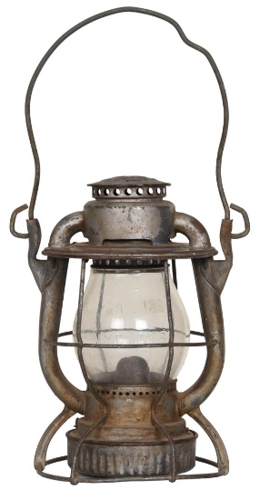 Railroad Lantern with Clear Globe Embossed N.Y. Lines