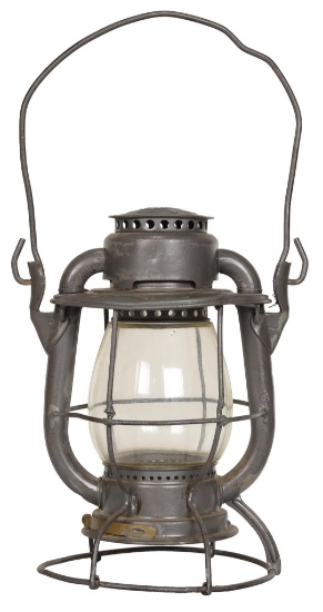 Railroad Lantern with Clear Globe Etched L.V. R.R.