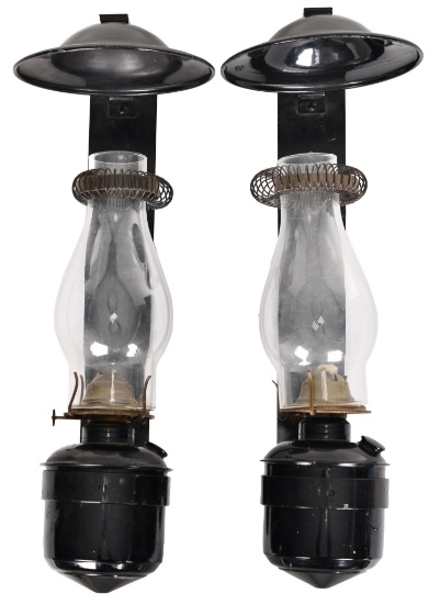 2-Railroad Passenger Car Kerosene Lamps